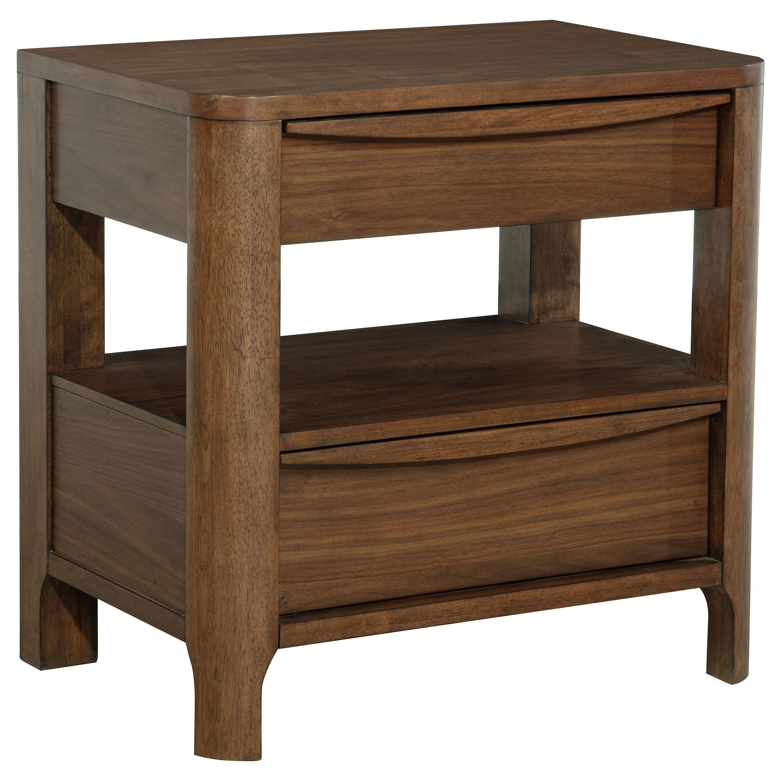 Coaster Furniture Maderia 223322 2-Drawer Nightstand Bedside Table - Walnut IMAGE 1